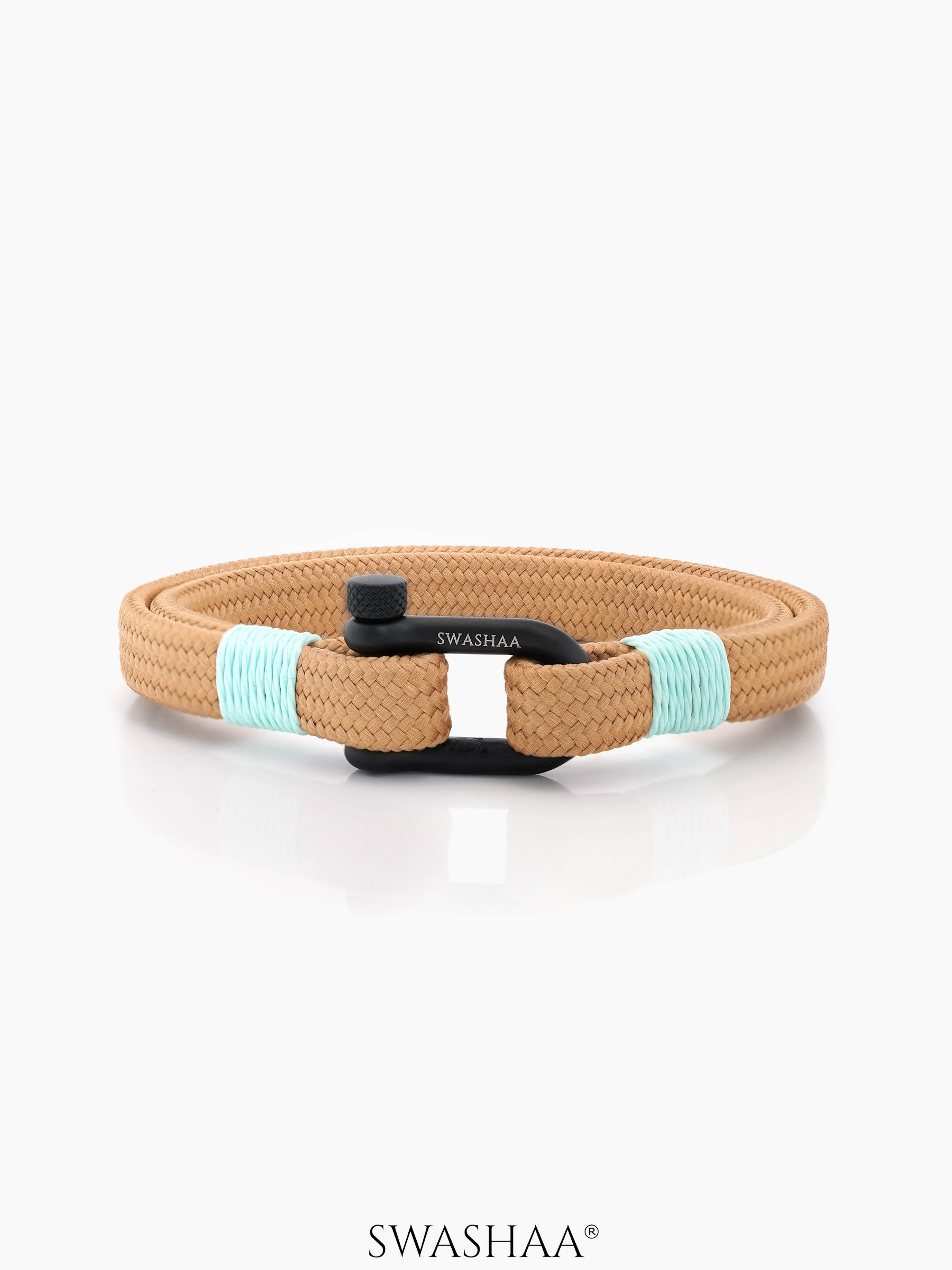 Xyler Lagoon Edge Men's Rope Bracelet Tan Orange