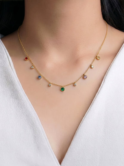 Yareli Multi Diamond Charms Necklace