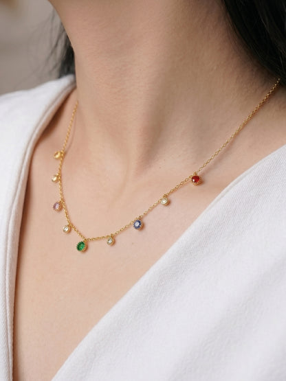 Yareli Multi Diamond Charms Necklace