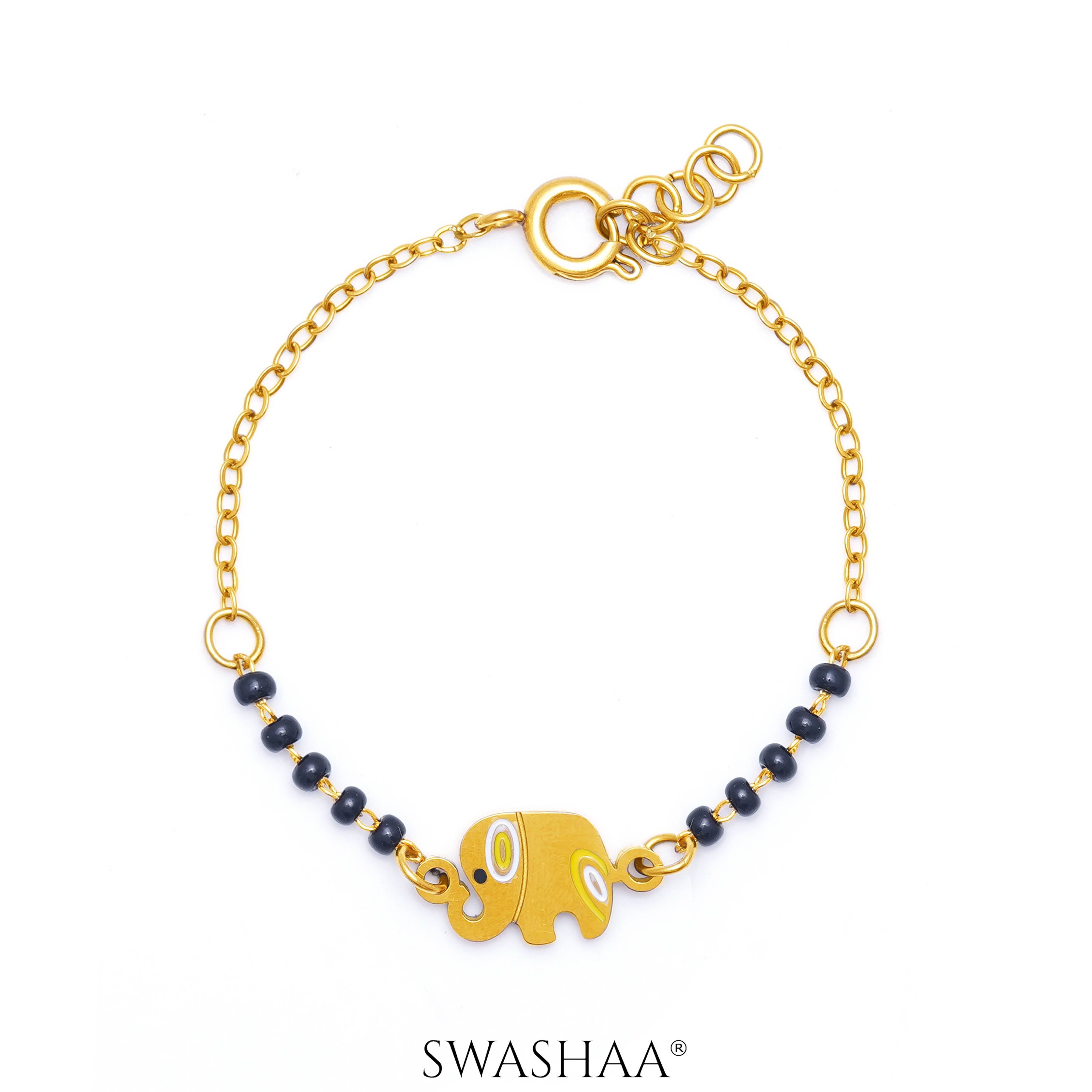 Yolo Elephant 18K Gold Plated Kid's Nazariya Bracelet Gold