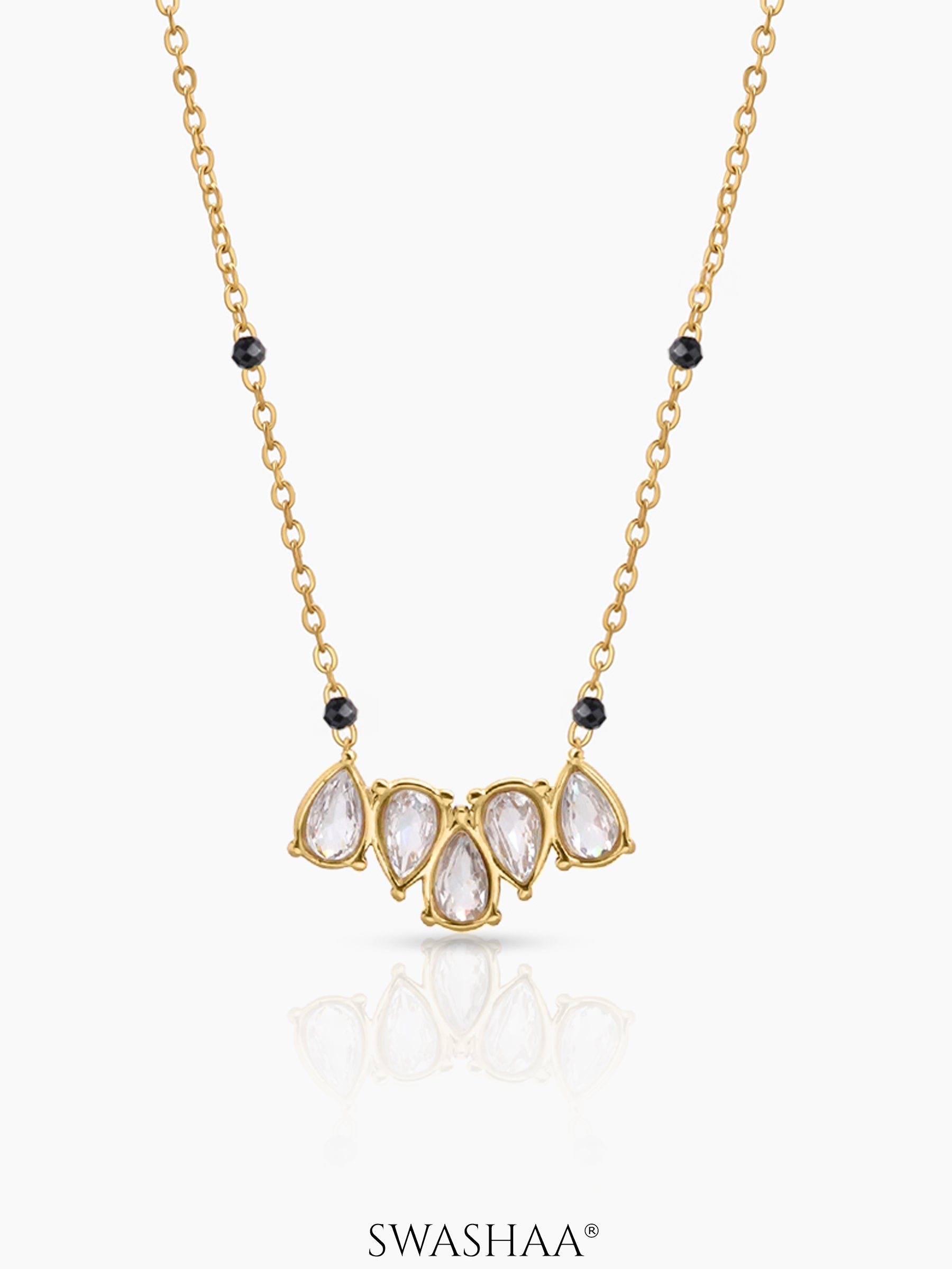 Yunira Diamond Cluster Mangalsutra 18K Gold Plated