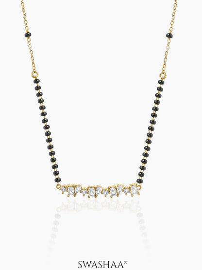Yuvika Diamond Cluster Bar Mangalsutra 18K Gold Plated