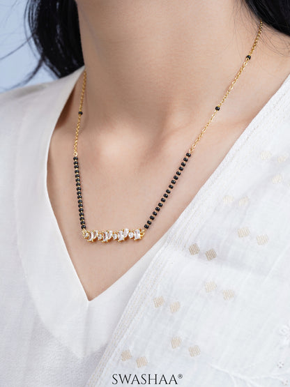 Yuvika Diamond Cluster Bar Mangalsutra