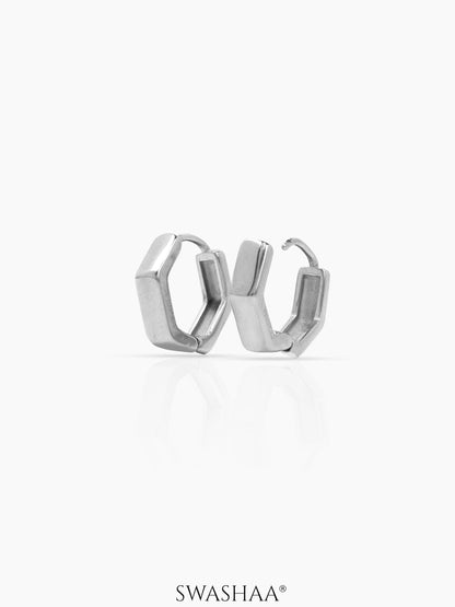 Zane Hexagon Men's Hoop Earrings