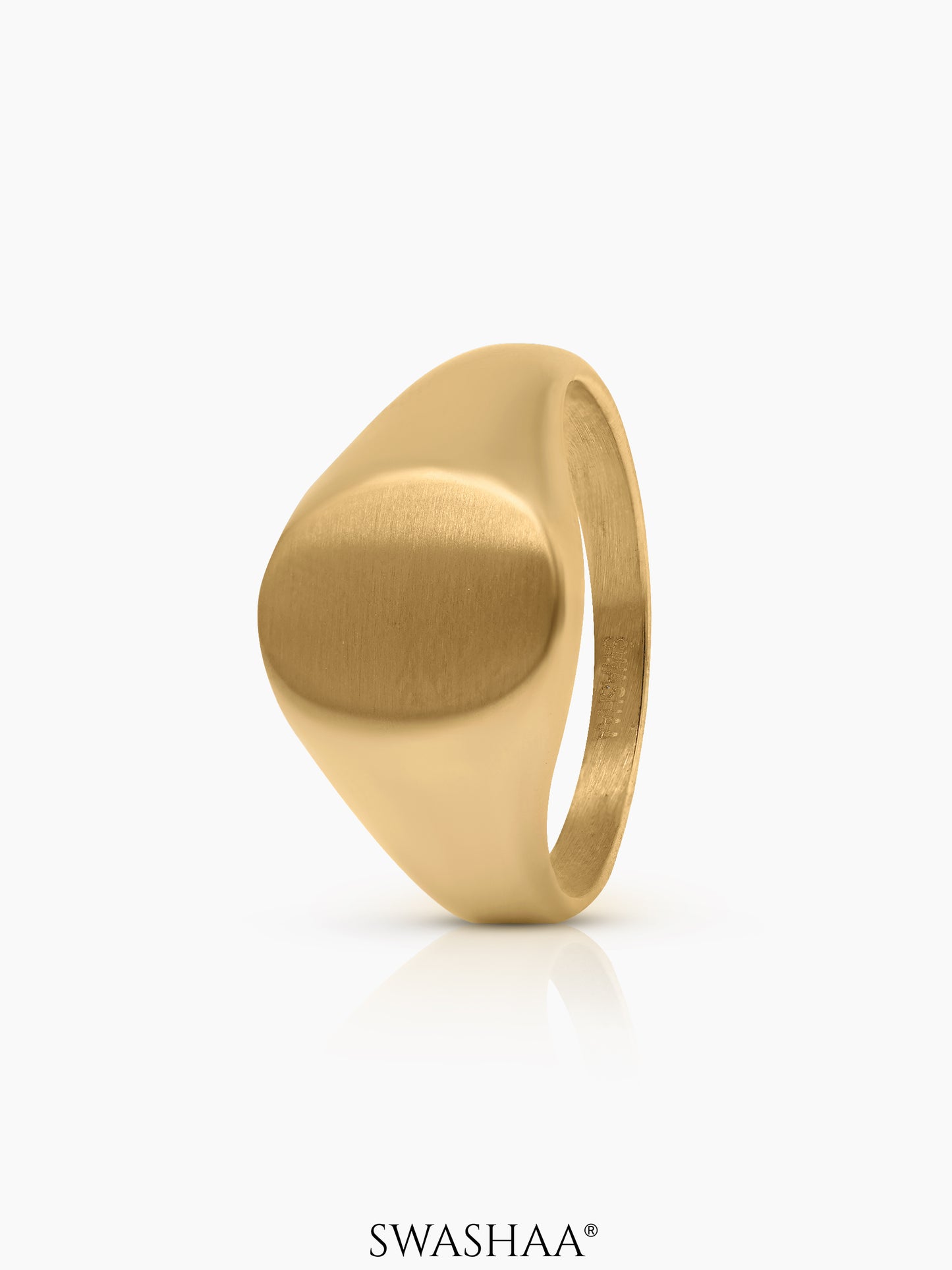 Zane Matte Signet Men's Ring 18K Gold Plated