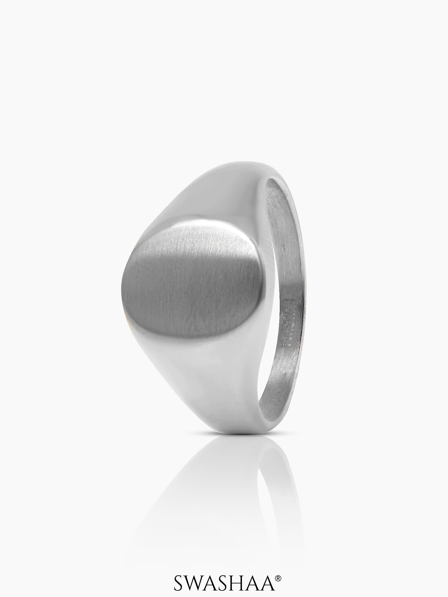 Zane Matte Signet Men's Ring Silver