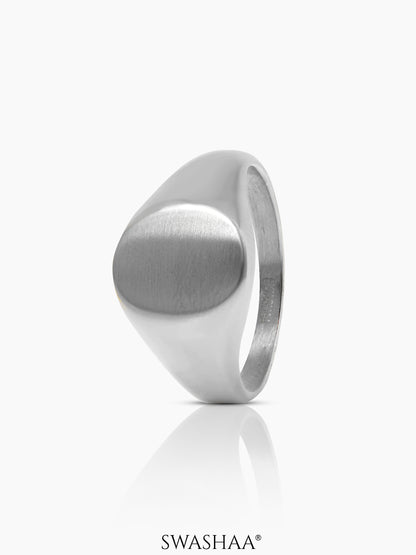 Zane Matte Signet Men's Ring Silver