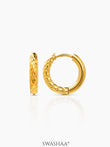 Zarek Textured Men's Hoop Earrings 18K Gold Plated