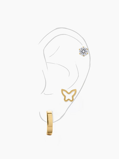 Zarela Charms 18K Gold Plated Women's Earrings Set Gold