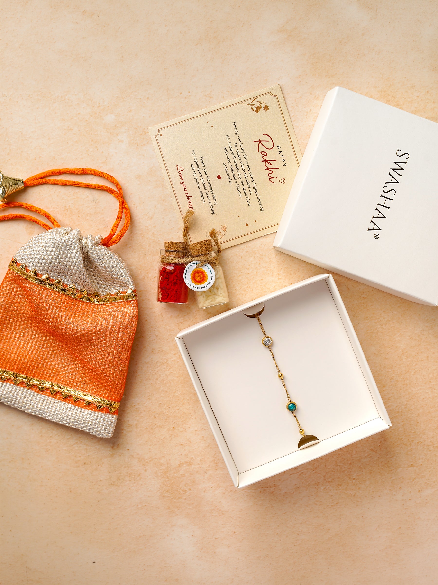 Zaria 18K Gold Plated Rakhi