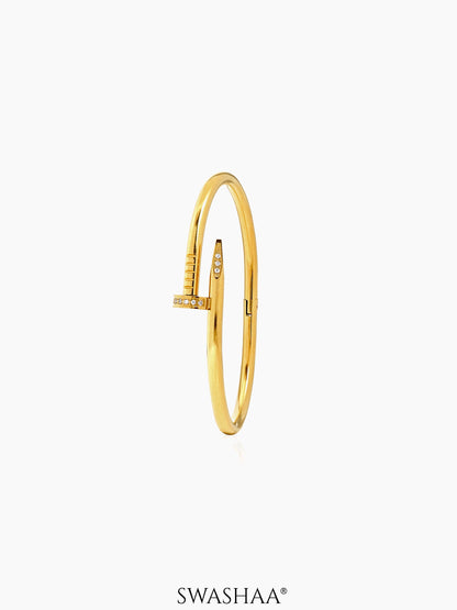 Zayden Diamond Nail Women's Bracelet 18K Gold Plated