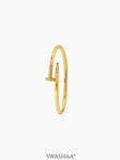 Zayden Diamond Nail Women's Bracelet 18K Gold Plated