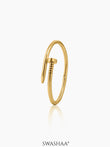 Zayden Solid Nail Women's Bracelet 18K Gold Plated