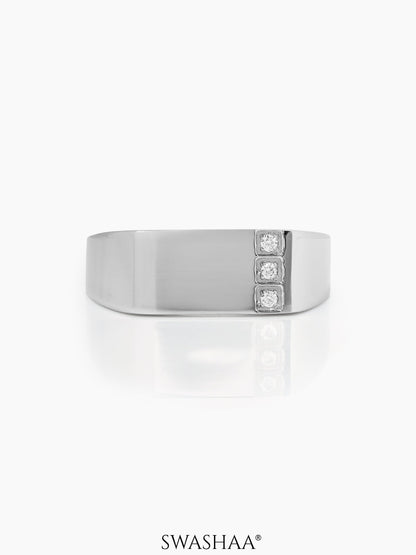 Zayen Diamond Signet Men's Ring