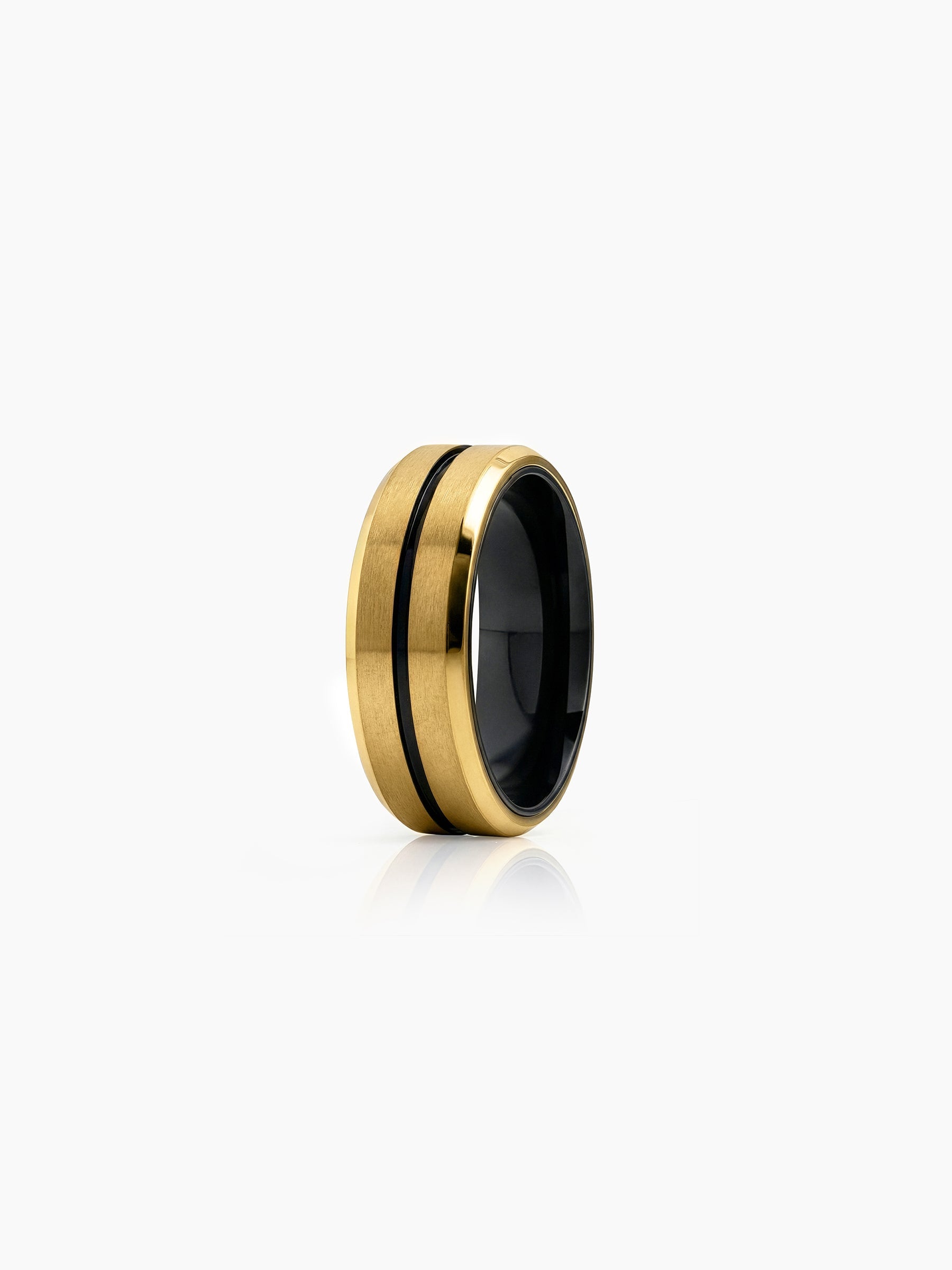 Zayvorn Line 18K Gold Plated Men's Ring Gold