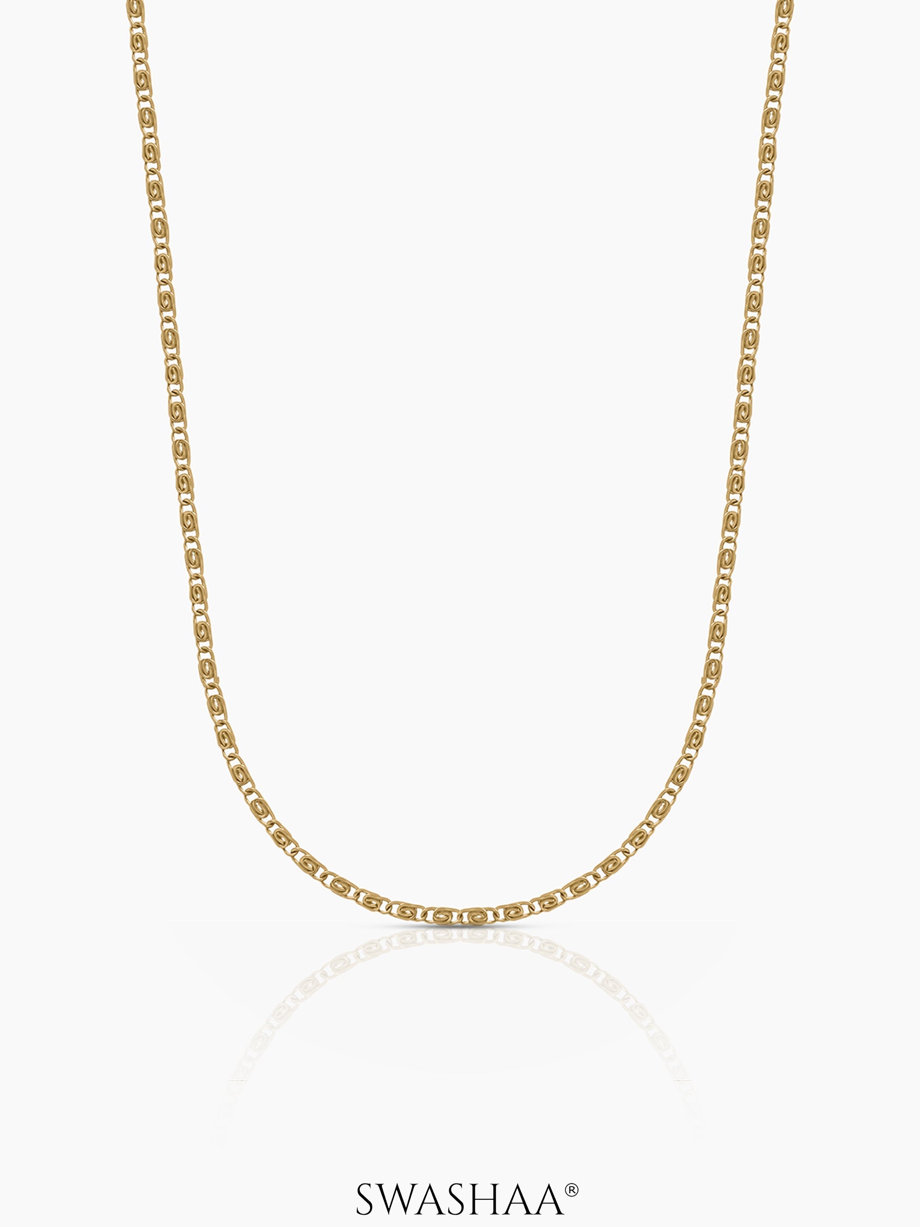 Zeke 2MM Women's Chain 18K Gold Plated