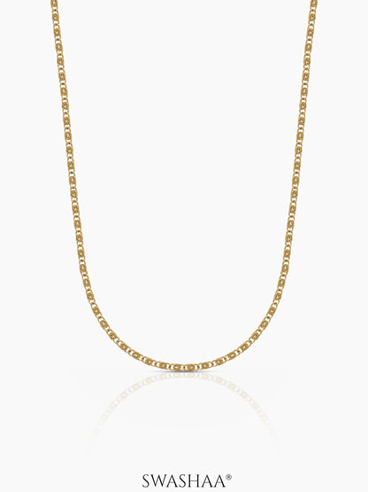 Zeke 2MM Women's Chain 18K Gold Plated