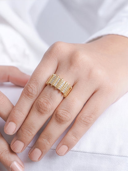 Zelina Ribbed Diamond Ring
