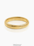 Abby Ribbed Bangle Bracelet 18K Gold Plated