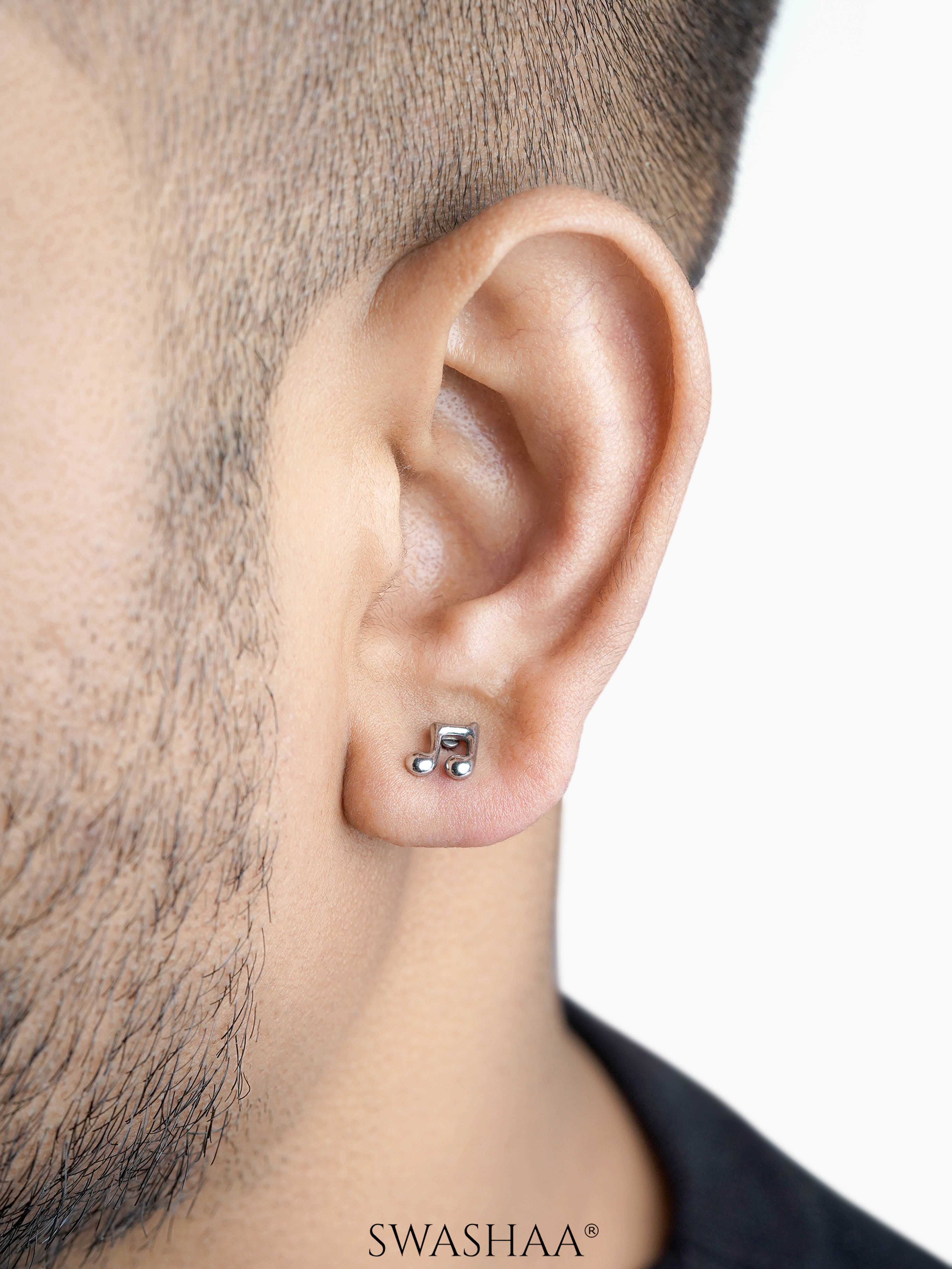 Zeph Music Note Men's Stud Earrings