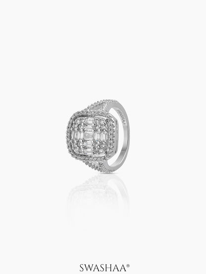 Zerina Cushion Solitaire Ring Silver