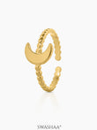 Zeus Moon 18K Gold Plated Ring Gold