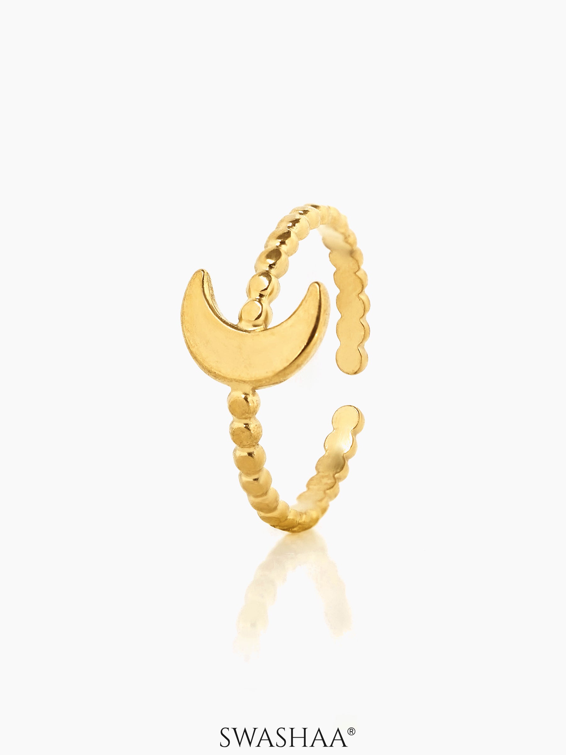Zeus Moon 18K Gold Plated Ring Gold