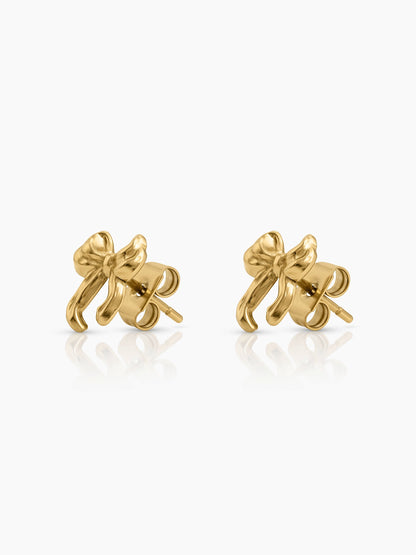 Zini Bow 18K Gold Plated Kid's Stud Earrings