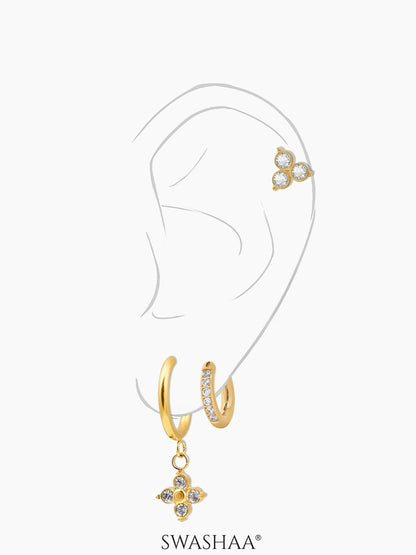 Zinia Diamond Women's Earrings Set 18K Gold Plated