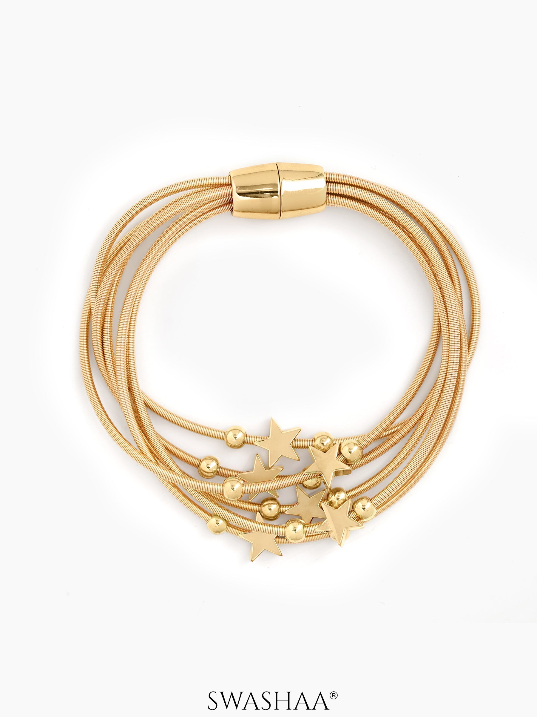 Zirelle Star Layered Chain Bracelet 18K Gold Plated
