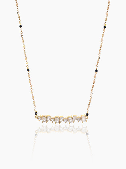 Zivelle Solitaire Cluster Bar 18K Gold Plated Mangalsutra Gold
