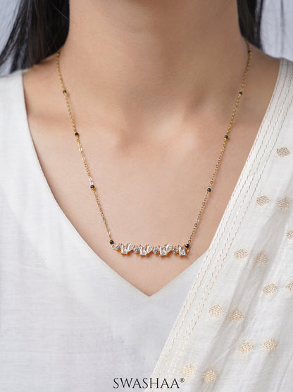 Zivelle Solitaire Cluster Bar Mangalsutra