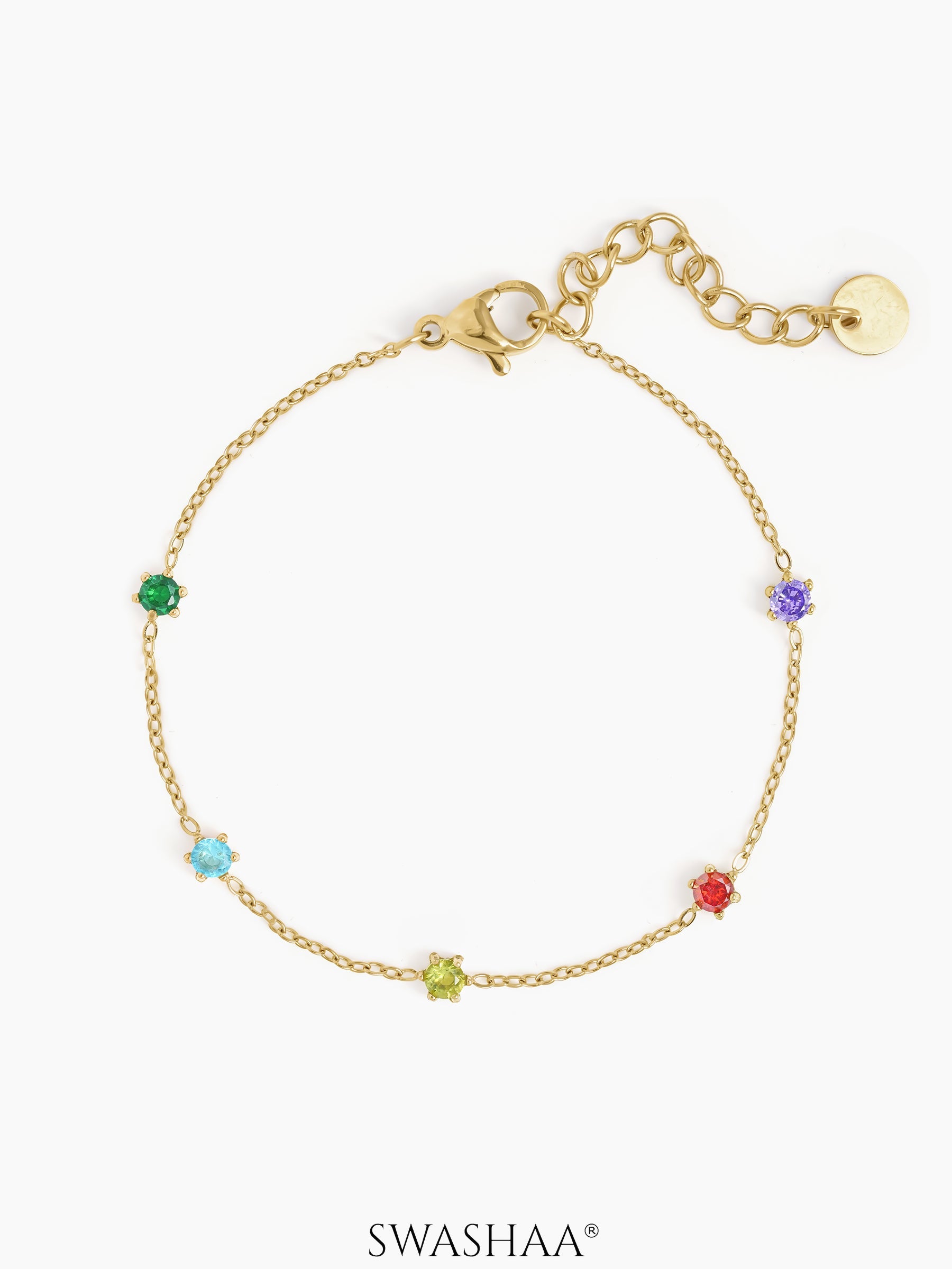 Ziya Multi Diamond Women's Bracelet 14K Gold Plated