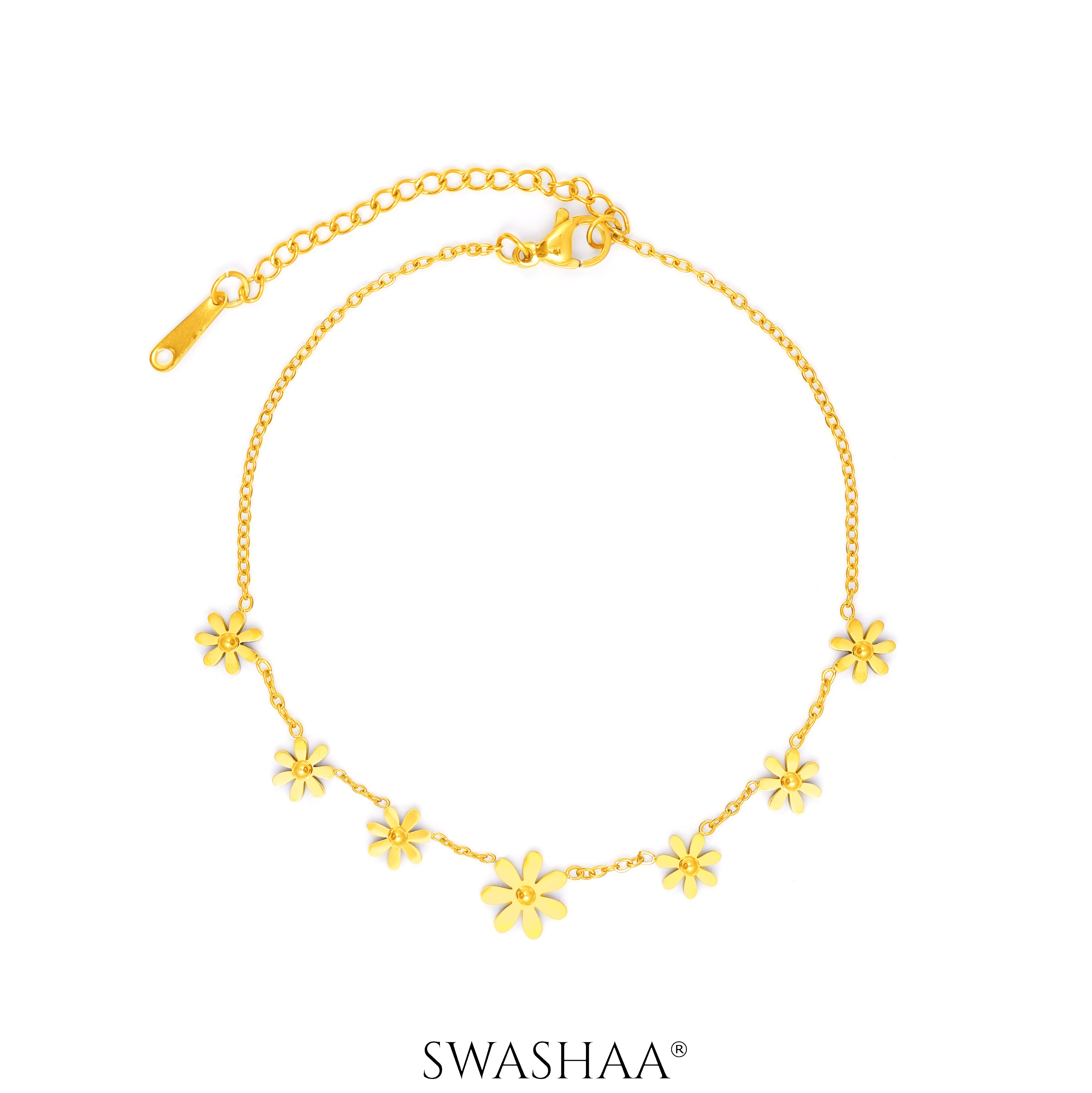 Zofia Flory Flower 18K Gold Plated Women's Anklet Gold