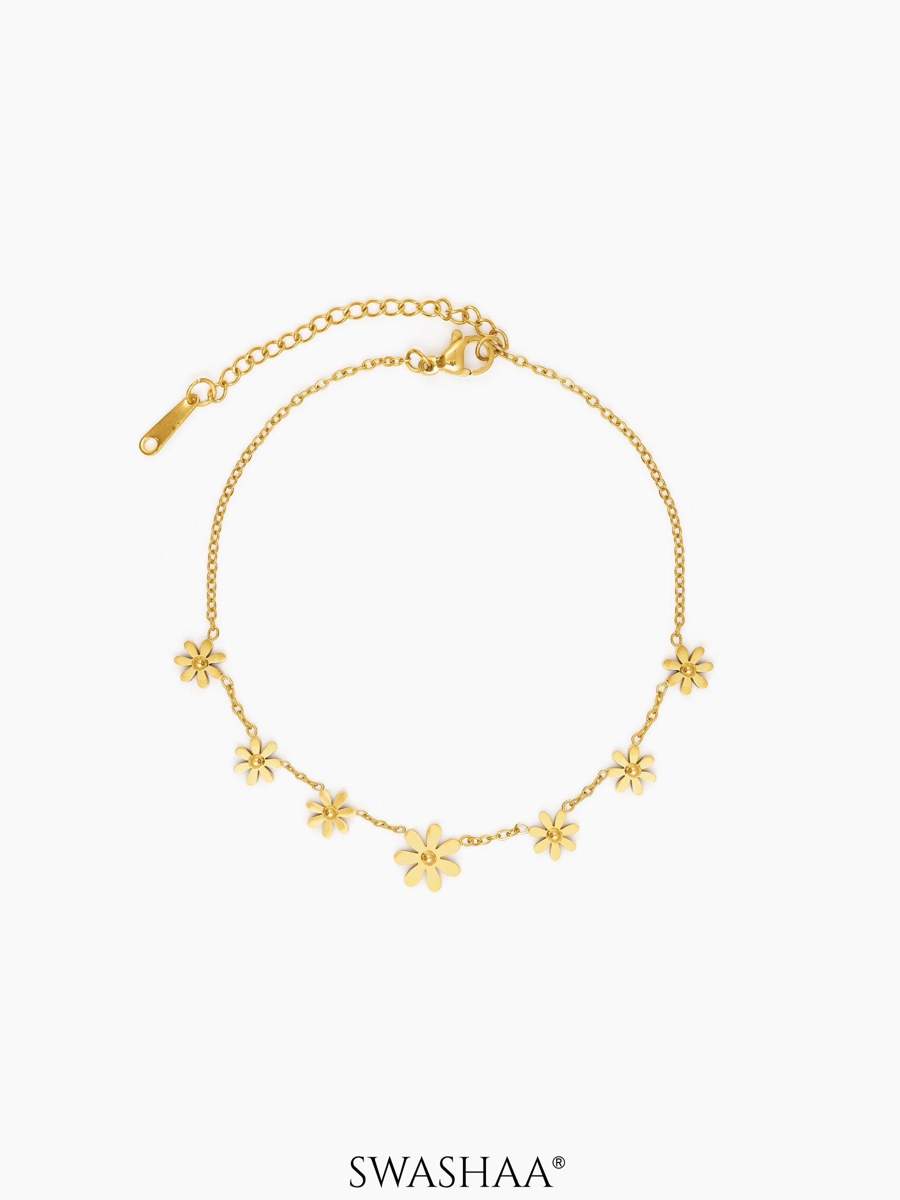Zofia Flory Flower 18K Gold Plated Women's Anklet Gold
