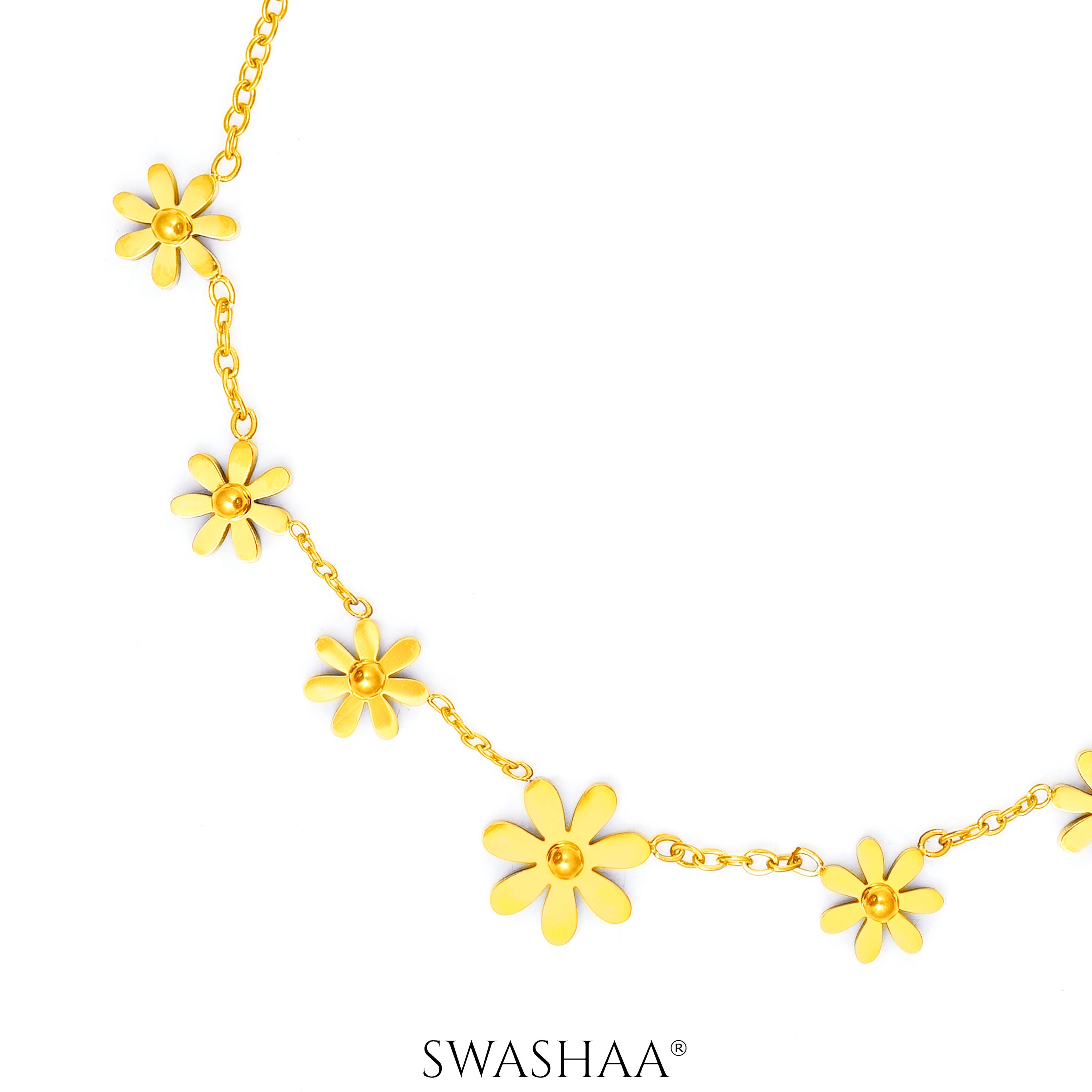 Zofia Flory Flower 18K Gold Plated Women's Anklet