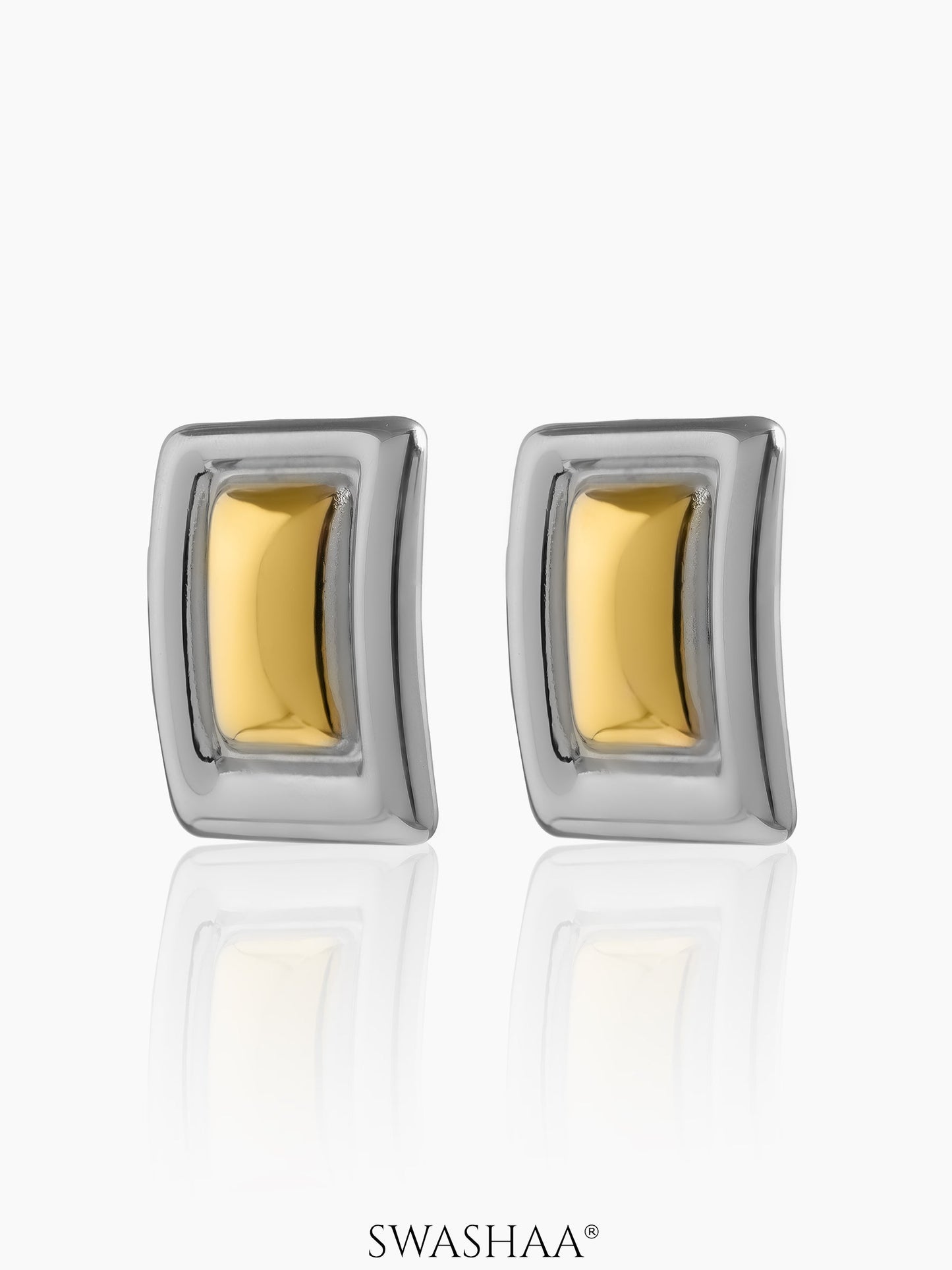 Zohra Frame Women's Stud Earrings 18K Gold Plated