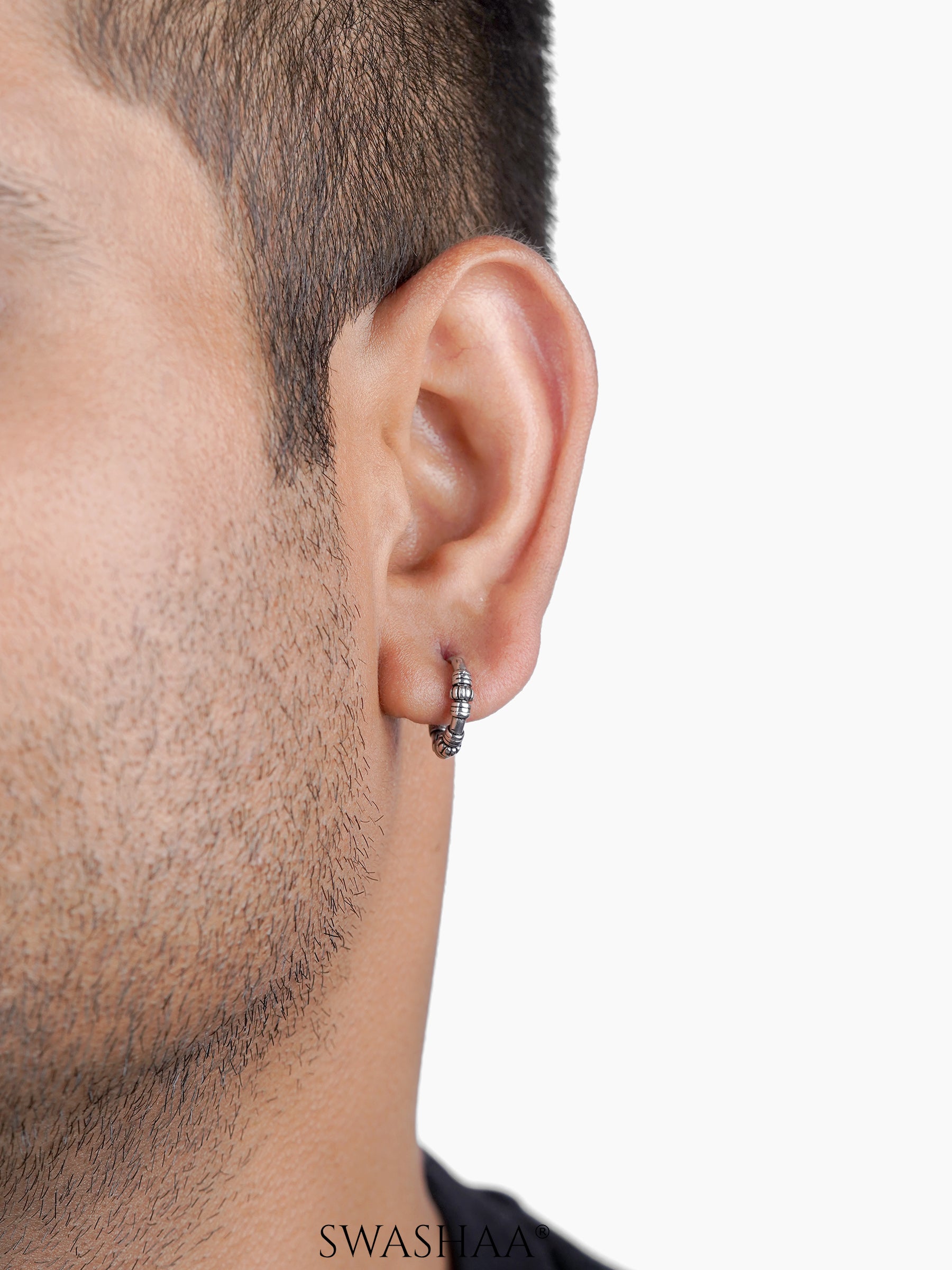 Zorik Tribal Men's Hoop Earrings