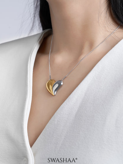 Zovia Heart Two Tone Necklace