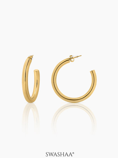 Zylane Classic Women's Hoop Earrings 18K Gold Plated