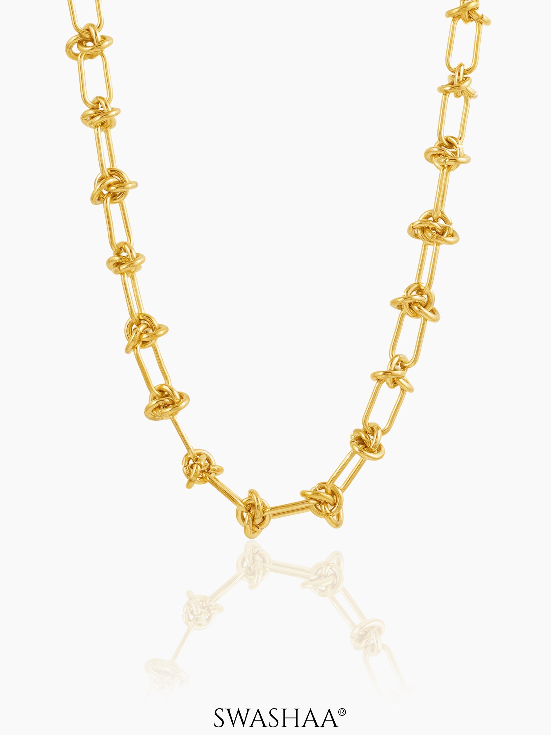 Zynn Link Knot 18K Gold Plated Choker Necklace