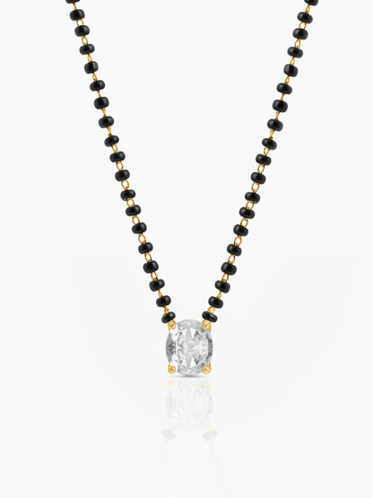 Ishani Oval Solitaire 18K Gold Plated Mangalsutra Gold